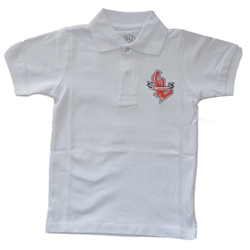 UNISEX YOUTH SHORT SLEEVE WHITE POLO