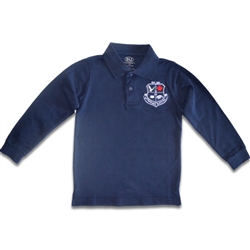 UNISEX ADULT LONG SLEEVE NAVY POLO