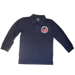 UNISEX ADULT LONG SLEEVE NAVY POLO