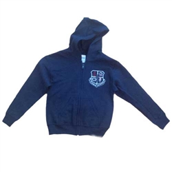 UNISEX YOUTH NAVY FULL ZIP HOODIE