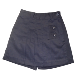 GIRLS SKORT NAVY FRONT PLEATS