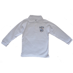 UNISEX ADULT LONG SLEEVE WHITE POLO