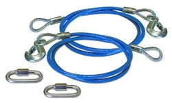Double Hook 68" 6,000 lb Coiled Safety Cables, 2/pk | 643-2