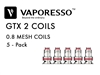 Vaporesso GTX 2 Coil 5 Pack 0.8ohm Mesh