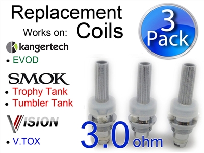 Smok Tech Trophy Tank Bottom Coil 3 Pack 3 ohm