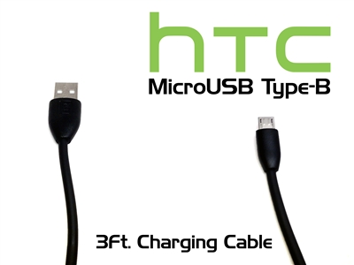 HTC - MicroUSB Type-B - 3Ft Charging Cable