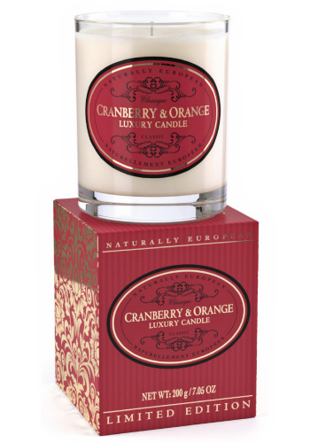 Naturally European Limited Edition Scented Candle - Cranberry & Orange