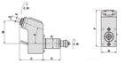 BNEDA45ER16A20: MIYANO Axial Milling and Drilling Head ER16 Angle Offset BNE-DA45-ER16A-20