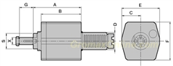 AXIAL DRILLING & MILLING HEAD W/ COLLET CHUCK TO DIN69880