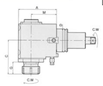 DW230-DF55-25-60K : Radial Milling & Drilling Holder BMT w/ Internal Coolant