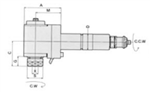 TADF382055: TA-DF38-2055, RADIAL MILLING AND DRILLING HEAD/DOUBLE HEAD