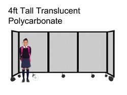 4ft Tall Portable Room Divider Translucent