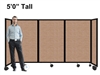 5Ft Tall Portable Room Divider Partition on Wheels