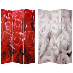 6 ft. Tall Double Sided Roses Room Divider