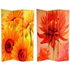 6 ft. Tall Double Sided Poppies and Sunflowers Canvas Room Divider