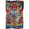 6 ft. Tall The Wheel of Life Double Sided Canvas Folding Screen