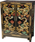 Black Dragons Lacquer Shoe Cabinet