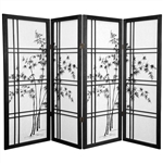 4 ft. Tall Double Cross Bamboo Tree Shoji Folding Screen (more panels & finishes)