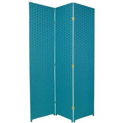 6ft Tall Pastel Colors Woven Fiber Room Divider Screen