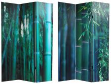 6 ft. Tall Double Sided Bamboo Tree Canvas Room Divider Screen
