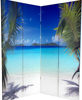6 ft. Tall Double Sided Ocean Room Divider Screen 4 Panel