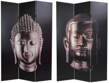 6 ft. Tall Double Sided Buddha Canvas Room Divider