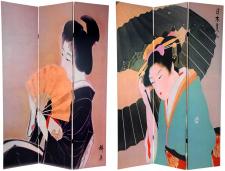 6 ft. Tall Double Sided Geisha Room Divider