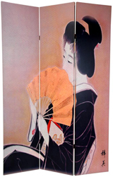 6 ft. Tall Double Sided Geisha Room Divider