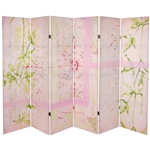 5Â¼ ft. Pink Harmony Canvas Room Divider Screen