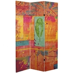 6 ft. Tall Double Sided Tangerine Dream Canvas Room Divider Screen