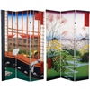 6 ft. Tall Double Sided Hiroshige Room Divider - Sea at Satta/Teahouse
