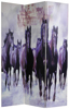 6 ft. Tall Double Sided Horses Canvas Room Divider