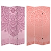 6 ft. Tall Double Sided Pink Mandalas Canvas Room Divider