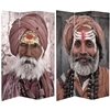 6 ft. Tall Double Sided Hindu Sadhu Canvas Room Divider