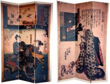 6 ft. Tall Double Sided Japanese Figures Room Divider