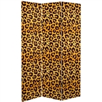 6 ft. Tall Double Sided Leopard Print Canvas Room Divider