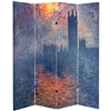 6 ft. Tall Double Sided Works of Monet Canvas Room Divider - Impression Sunrise/Houses of Parliament