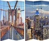 6 ft. Tall Double Sided Vibrant New York Bridge Canvas Room Divider