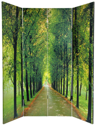 6 ft. Tall Double Sided Path of Life Canvas Room Divider 4 Panel