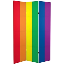 6 ft. Tall Double Sided Rainbow Canvas Room Divider Gay Pride