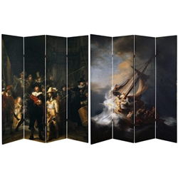 6 ft. Tall Double Sided Works of Rembrandt Canvas Room Divider Screen