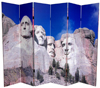 6 ft. Tall Double Sided Monuments Canvas Room Divider - Rushmore/Grand Canyon 6 Panel