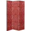 6 ft. Tall Double Sided Red Snake Print Canvas Room Divider