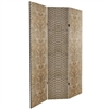 6 ft. Tall Double Sided Tan Snake Print Canvas Room Divider