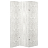 6 ft. Tall Double Sided White Snake Print Canvas Room Divider