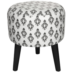 White Damask Stool