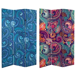 6 ft. Tall Double Sided Psychedelic Wallpaper Canvas Room Divider