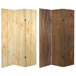 6 ft. Tall Double Sided Wood Grain Canvas Room Divider