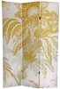 6 ft. Tall Gold Toile Double Sided Room Divider Screen