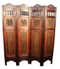 Decorative Vintage Style 4 Panel Asian Folding Screen III